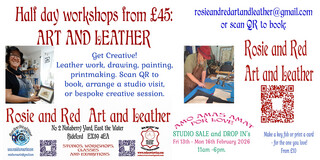 Painting, printing, drawing and leatherwork classes and workshops in Bideford